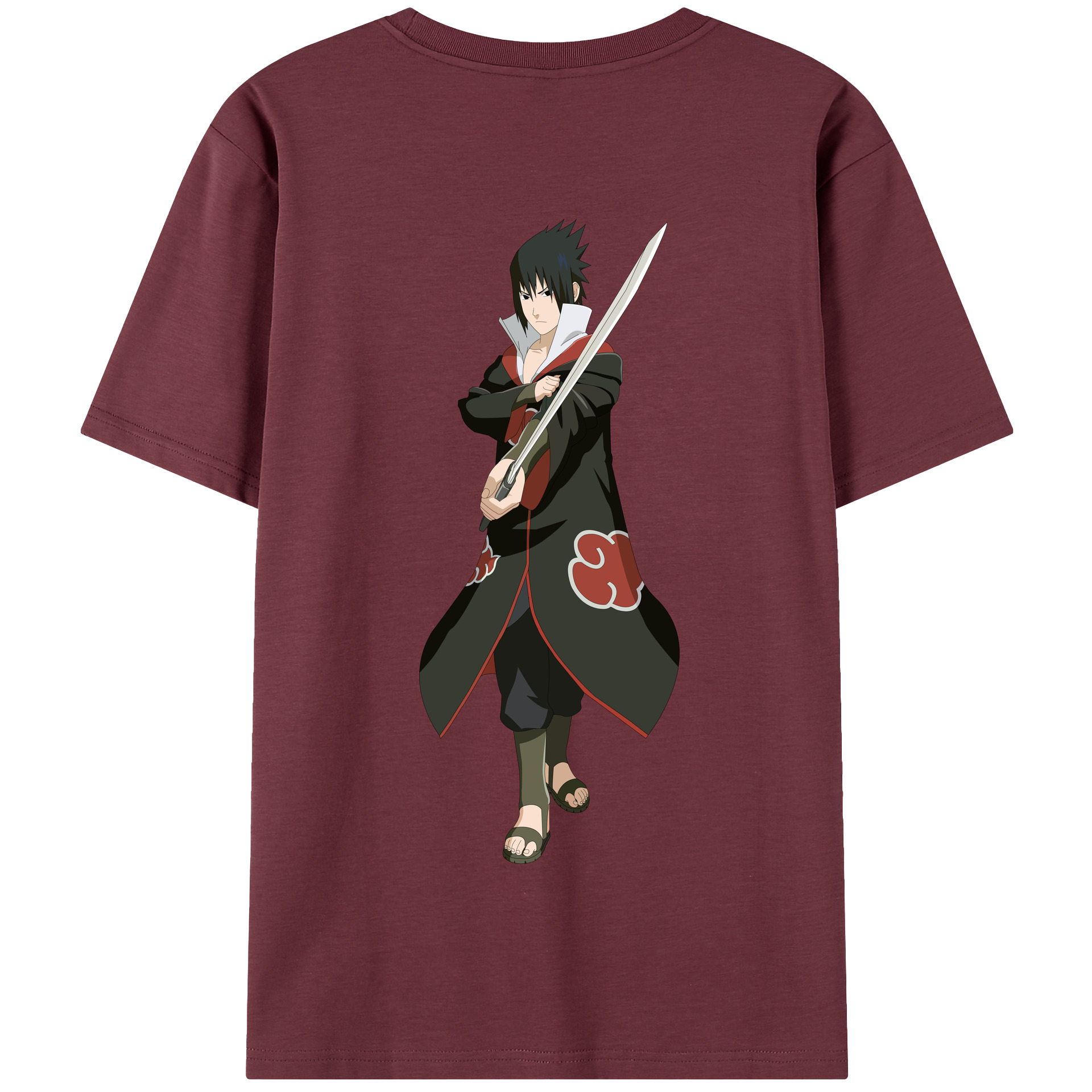 （画像用） NARUTO -ナルト- うちは サスケ Uchiha Sasuke 綿100％半袖Tシャツ（背面プリント）